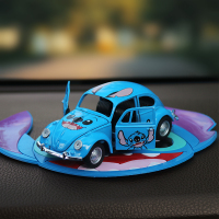 史迪仔汽车摆件创意可爱摇头史迪奇车内饰品车载装饰公仔汽车用品 史迪仔车无玻璃+垫