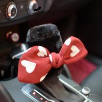汽车方向盘套ins爱心酒红色小兔毛毛可爱把套E100知豆X1A3macan 黑色挡位套