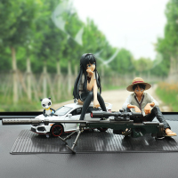 本田十代思域汽车摆件仿真合金车模型车载装饰高档网红车内饰品男 白思域+雪乃+飞哥+AWM+大垫