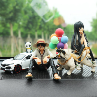 本田十代思域汽车摆件仿真合金车模型车载装饰高档网红车内饰品男 白思域+雪乃+飞哥+白狗彩球+大垫