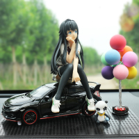 本田十代思域汽车摆件仿真合金车模型车载装饰高档网红车内饰品男 黑思域+雪乃+彩球+中垫