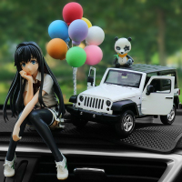 吉普牧马人合金车模型汽车摆件高档车载装饰品车内沸石香水座香熏 牧马人白+雪乃+彩球+大垫