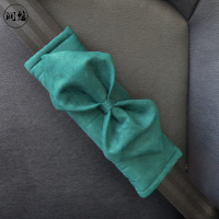 复古红色蝴蝶结方向盘套minismart甲壳虫polo雨燕晶锐ix25把套 祖母绿麂皮绒安全带套