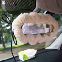 羊羔绒斑马纹方向盘套女把套通用甲壳虫知豆高尔夫poloA3A4A6迷你 后视镜套