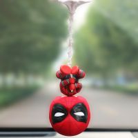 蜘蛛侠汽车摆件钢铁侠摇头公仔手办创意网红中控台装饰车内摆件男 倒挂款蜘蛛侠