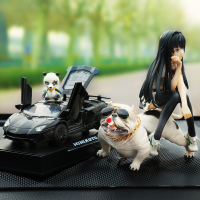 兰博汽车摆件仿真合金车模770车载车模型饰品中控台摆件香水香薰 黑兰博+白狗+雪姐+大垫