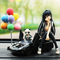 兰博汽车摆件仿真合金车模770车载车模型饰品中控台摆件香水香薰 黑兰博+雪姐+彩球+大垫