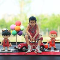 灌篮高手汽车摆件可爱樱木花道车载装饰卡通动漫手办车内摆件人偶 大号三井+猴樱木狐流川+车彩球垫