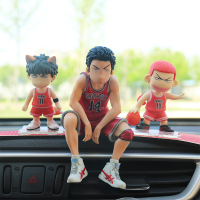 灌篮高手汽车摆件可爱樱木花道车载装饰卡通动漫手办车内摆件人偶 大号三井寿+猴樱木+狐流川+垫