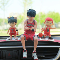灌篮高手汽车摆件可爱樱木花道车载装饰卡通动漫手办车内摆件人偶 大号流川枫+猴樱木+狐流川+垫
