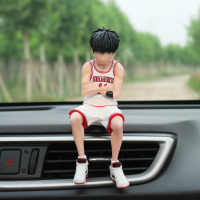 灌篮高手汽车摆件可爱樱木花道车载装饰卡通动漫手办车内摆件人偶 浅灰色大号白衣流川枫