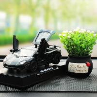 兰博汽车摆件仿真合金车模770车载车模型饰品中控台摆件香水香薰 玫红色黑兰博吉祥果大垫
