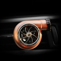 车载香水汽车空调出风口车内香薰空军二号汽车香水车内装饰品风扇 玫瑰金涡轮风口香水