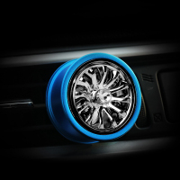 车载香水汽车空调出风口车内香薰空军二号汽车香水车内装饰品风扇 蓝色轮胎风口香水