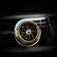 车载香水汽车空调出风口车内香薰空军二号汽车香水车内装饰品风扇 银色涡轮风口香水