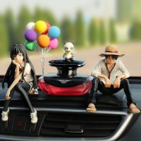 雪乃汽车摆件美少女动漫手办车载车内中控台装饰摆件女神装饰用品 花色雪飞哥彩球红香垫