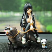 雪乃汽车摆件美少女动漫手办车载车内中控台装饰摆件女神装饰用品 香槟色棕犬雪姐中垫