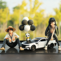 雪弗兰汽车摆件大蜂仿真车模型车载香水座网红路飞手办车内饰品 白大黄蜂+雪乃飞哥+黑球+大垫
