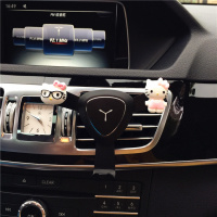 可爱车载手机支架汽车出风口支撑架车用导航支架车内手机支架座 咖啡色重力支架-眼镜KT