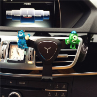 可爱车载手机支架汽车出风口支撑架车用导航支架车内手机支架座 褐色重力架-怪兽大学