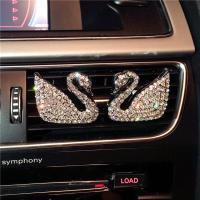 汽车挂件天鹅后视镜水晶车内车饰挂件车载挂饰饰品车挂件女钻 天鹅左+右出风口