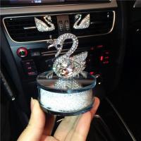 汽车挂件天鹅后视镜水晶车内车饰挂件车载挂饰饰品车挂件女钻 皇冠双面天鹅摆件-白