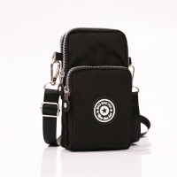 夏天手机包女斜挎迷你小包包竖款装手机袋子挂脖布袋便携零钱包|黑色