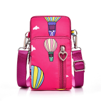 韩版百搭迷你斜挎包小包包放脖装零钱包手机袋挂手机包女2020新款|艳玫红色气球小号不带耳机