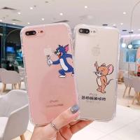 6/8plus/x/7海绵宝宝手机壳卡通猫和老鼠透明iphone11pro挂绳