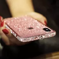 苹果x手机壳女带钻iphonexr套678plus闪粉膜11promax金属边框网红