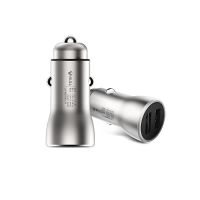 车载充电器汽车点烟器式车充双usb智能快充头多功能一拖二|金属车充(纯铜材质)