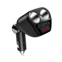 车载充电器手机快充汽车点烟器多功能一拖二车充带双usb插头|T2黑[一拖二] 单机-标配