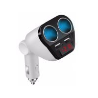 车载充电器手机快充汽车点烟器多功能一拖二车充带双usb插头|T2白[一拖二] 单机-标配