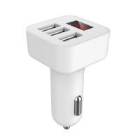 [三usb口数字监测]车载充电器快充智能车充头一拖三汽车用237|白色型号237