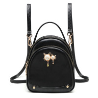 手机包女斜挎2020新款散步百搭三层迷你挂包钥匙零钱包夏天小包包|黑色珍珠大号双肩两层