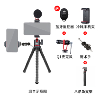 ulanzimt-11便携八爪鱼三脚架手机支架多|[套餐七]八爪鱼三脚架+麦克风+魔术手+冷靴手机夹(收藏送蓝牙遥控器)