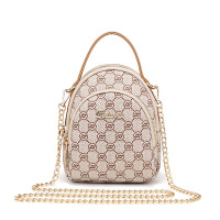 手机包女斜挎2020新款散步百搭三层迷你挂包钥匙零钱包夏天小包包|卡其链条