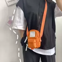 2020新款小斜挎包手机包男女斜挎迷你小包包时尚护照包防水小腰包|橘色