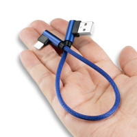 双弯头苹果数据线短便携安卓iphone手机充电线usb短款0.2m快充0.5米50超短25cm充电宝专用20短线30华为