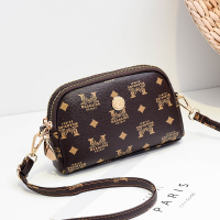 上新中年小包女2020新款时尚百搭女士斜挎包妈妈手机包零钱买菜包|A深色菱形纹手机斜挎包