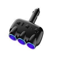 4.8a大电流车载充电器一拖三点烟器12至24v汽车通用手机双usb车充|359充电器无数显 单车充