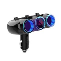 4.8a大电流车载充电器一拖三点烟器12至24v汽车通用手机双usb车充|359充电器带数显 苹果线