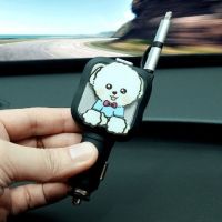 伸缩式车载充电器车用多功能通用快充手机充电头双usb车充一拖二|贵宾犬