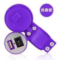 鬼火摩托车手机充电器带开关改装配件电动车载充电器12v快速充电|紫