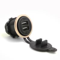 挖掘机货车改装usb12v车充4.2a车载手机充电器24v快速充加装|绿色金圈+绿灯