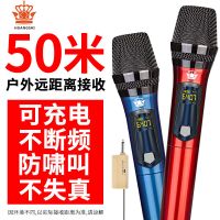 无线话筒一拖二u段调频音响功放ktv家用唱歌金属可充电麦克风