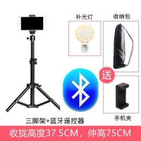 手机支架快手三脚架多功能蓝牙遥控美颜补光拍摄支架 手机夹+收纳袋+蓝牙遥控器+补光灯 1.7米三脚架+云台