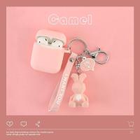 恐龙苹果蓝牙无线耳机套airpods保护套硅胶可爱盒子壳ins潮一代 几何兔子