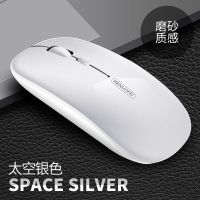 无线鼠标电池可充电静音通用联想华硕戴尔惠普hp笔记本鼠标 太空银色-静音版