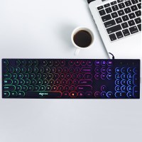 复古朋克有线键盘巧克力家用笔记本电脑发光键盘女生可爱 黑发光 标配